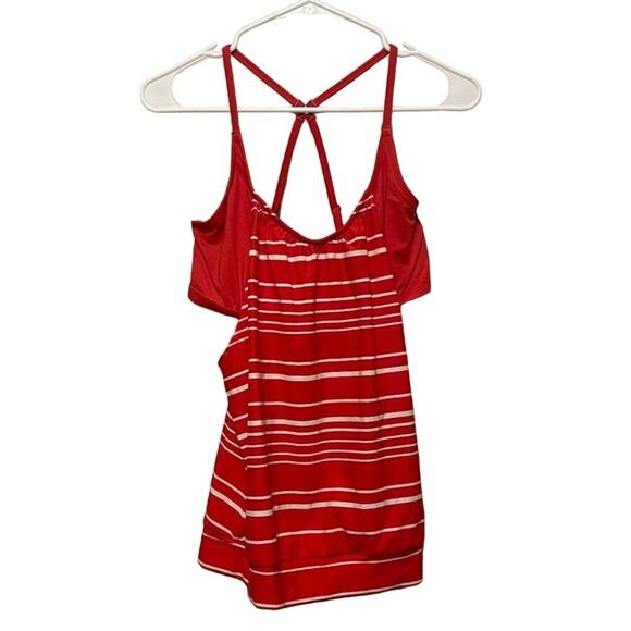 Athleta Red & White Striped Swim Tankini - Picture 1 of 7
